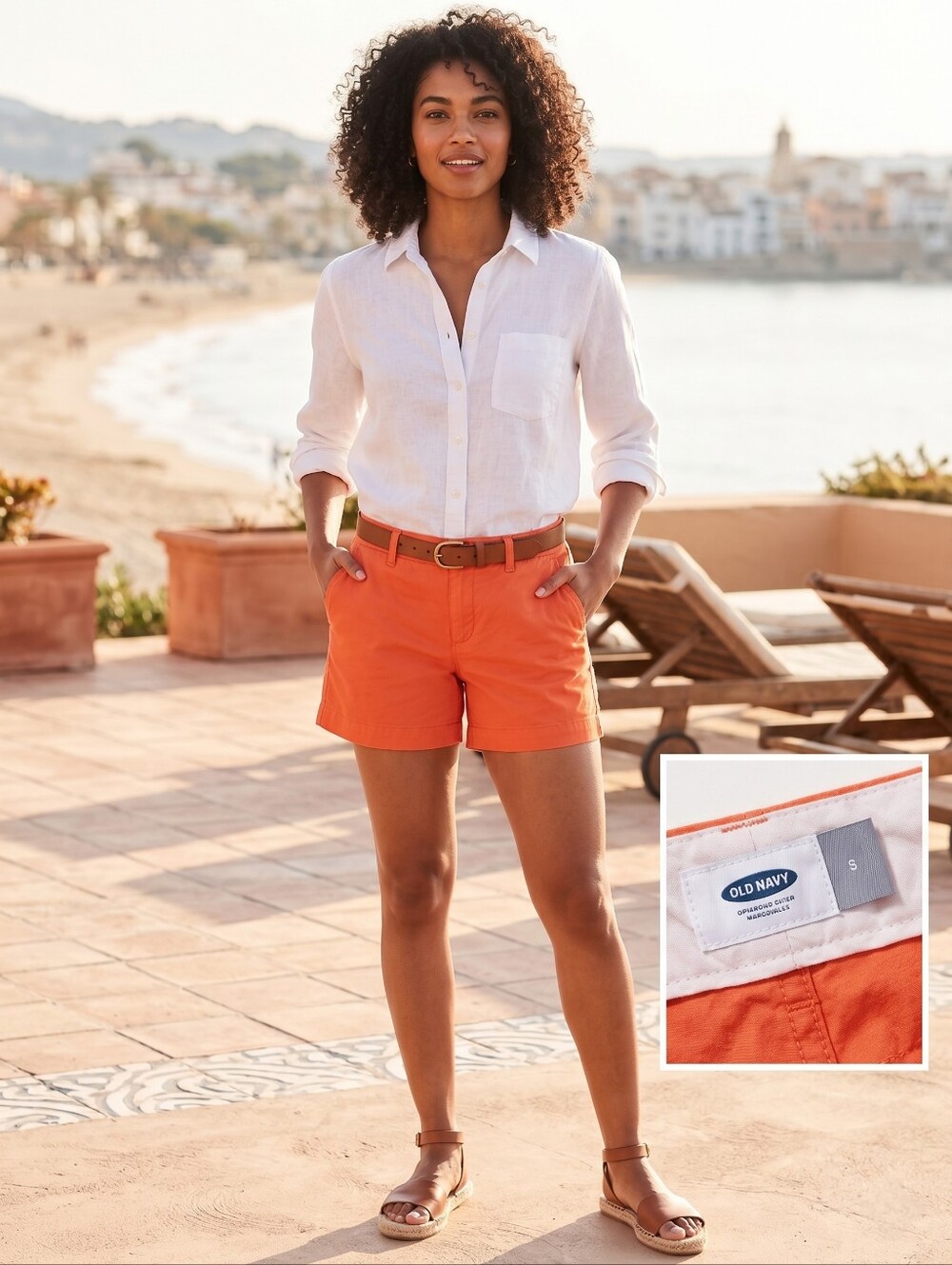 Old Navy Women's Orange Casual Shorts